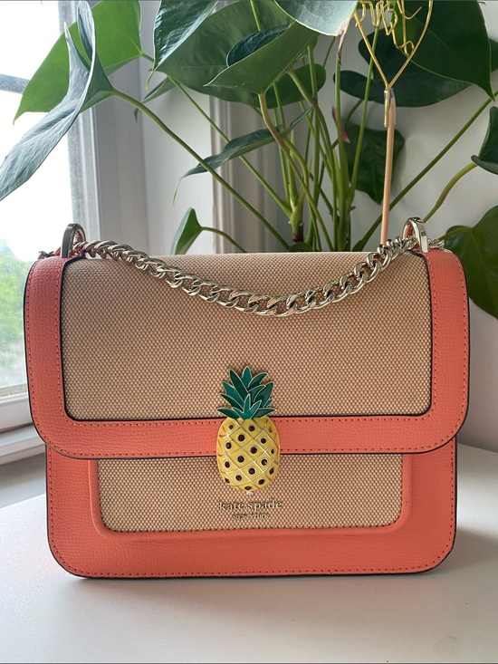 kate spade Handbags - kate spade Coral Trim Canvas Shoulder Bag with Pineapple Accent